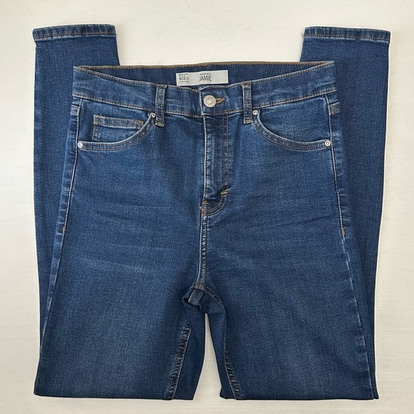 Topshop Jamie Skinny Jeans High Rise Ankle Length Mid Indigo Blue Size 26 - Picture 15 of 15